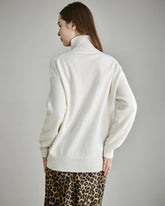 Pull en cachemire à col roulé ample pour femmes
